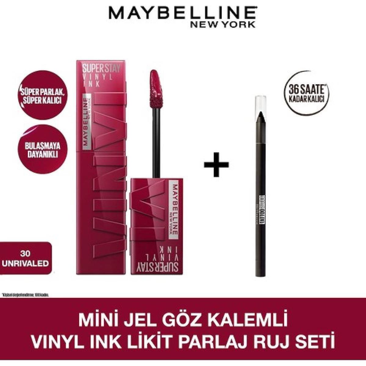 Maybelline New York 30 Unrivaled Kalıcı Parlak Likit Fırçalı Ruj 2'li