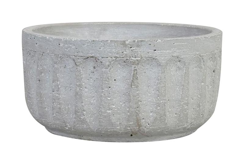 Via Gardenia Beton Yuvarlak Saksı Gri