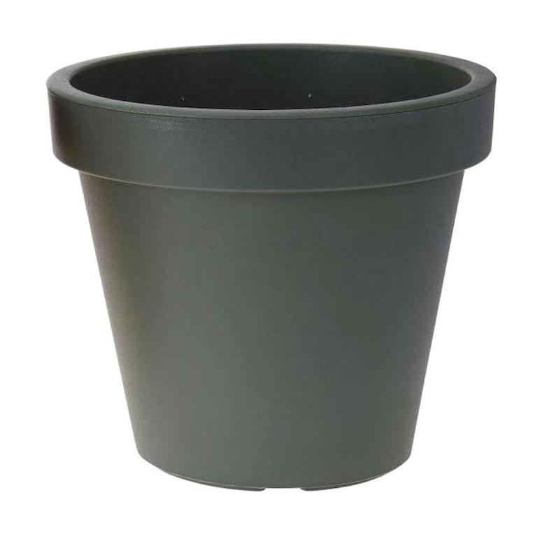 Via Gardenia Plastik Yuvarlak Saksı Siyah
