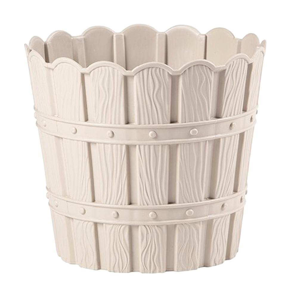 Royaleks Violet Plastik Yuvarlak Saksı Krem