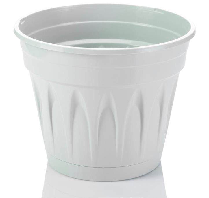 Serinova Revak 11 lt Plastik Yuvarlak Saksı Beyaz 5'li