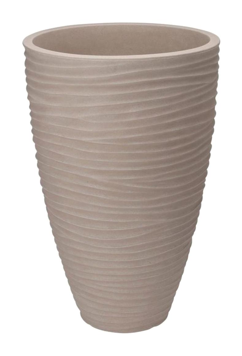 Via Gardenia Sylt Plastik Yuvarlak Aranjman Saksı Kum Rengi