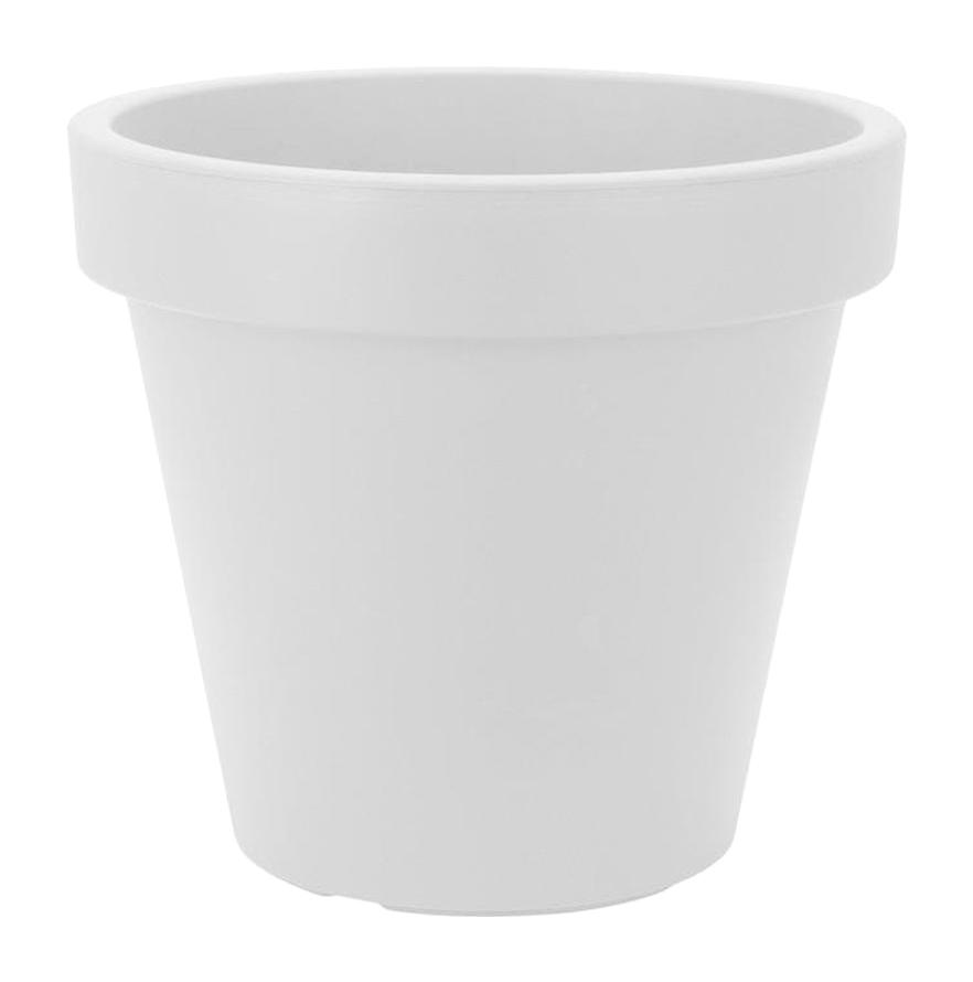 Via Gardenia Plastik Yuvarlak Saksı Beyaz