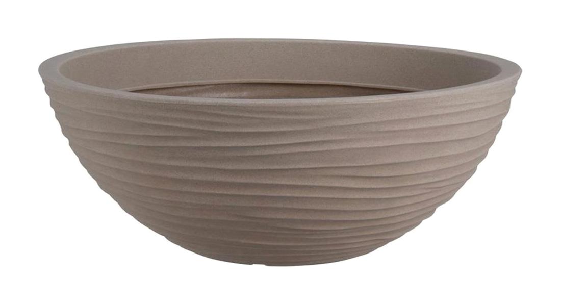 Via Gardenia Sylt Plastik Oval Saksı Kum Rengi
