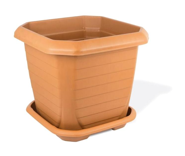 Volkan Plastik 72 lt Kare Saksı Kahverengi