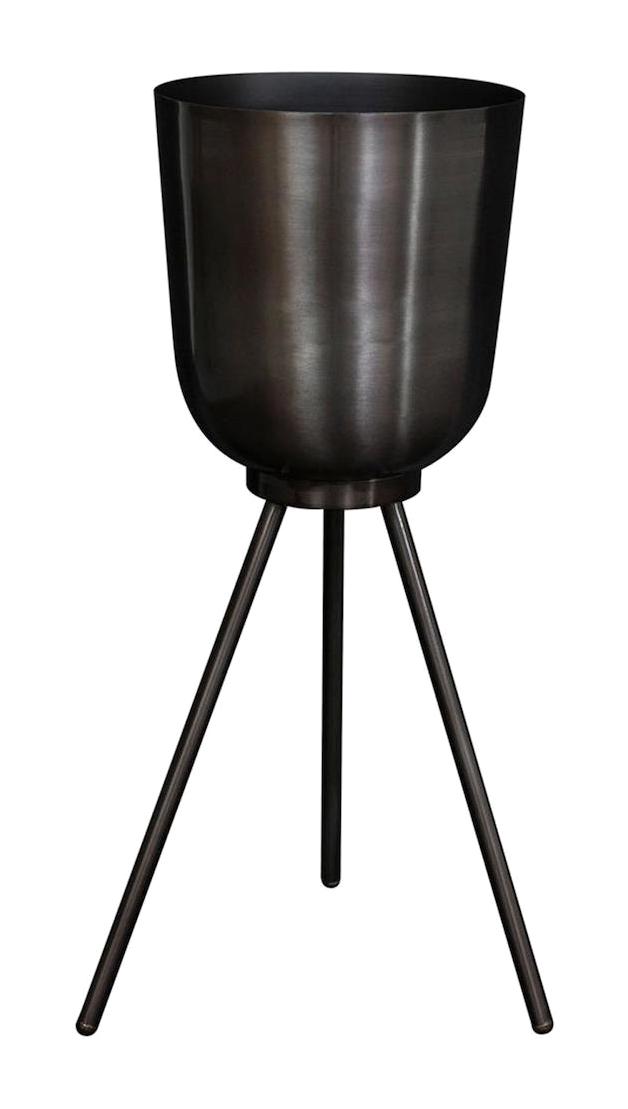 Via Gardenia Mayk Metal Yuvarlak Ayaklı Saksı Siyah