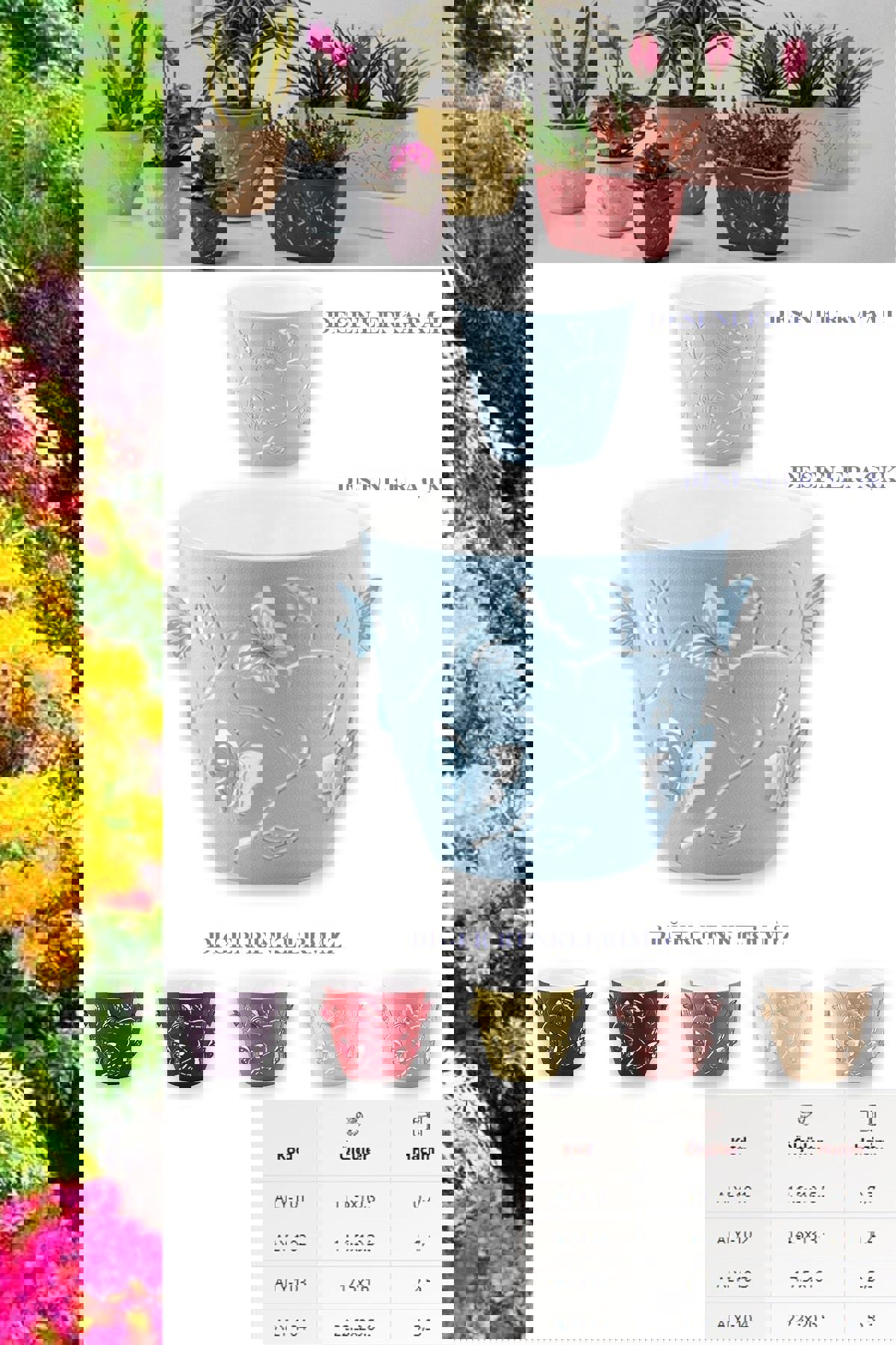 Montesev Plastik 1.4 lt Yuvarlak Saksı Mavi