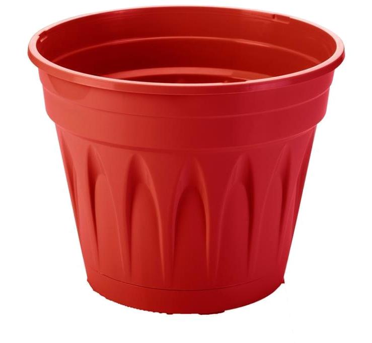 Serinova Revak 5 lt Plastik Yuvarlak Saksı Kırmızı 5'li