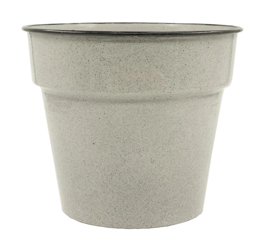 Via Gardenia Metal Yuvarlak Aranjman Saksı Füme