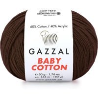 Gazzal Baby Cotton El Örgü Ipliği 50GR 3436 Kahverengi - 1 Adet