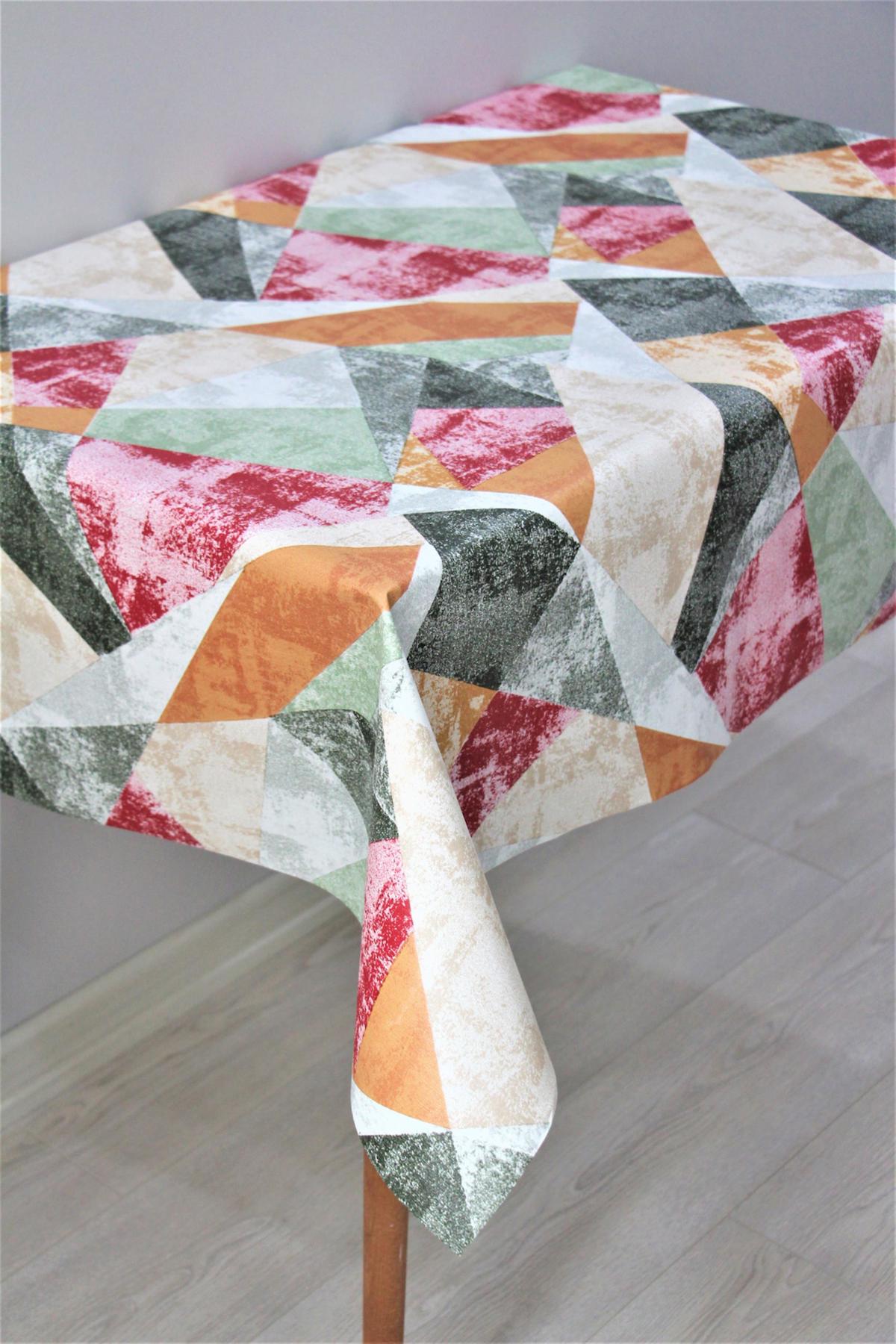 Dede Ev Tekstil PVC 100 x 140 cm Dikdörtgen Masa Örtüsü Çok Renkli