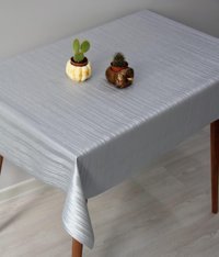 Dede Ev Tekstil PVC 115 x 140 cm Dertsiz Dikdörtgen Masa Örtüsü Gri