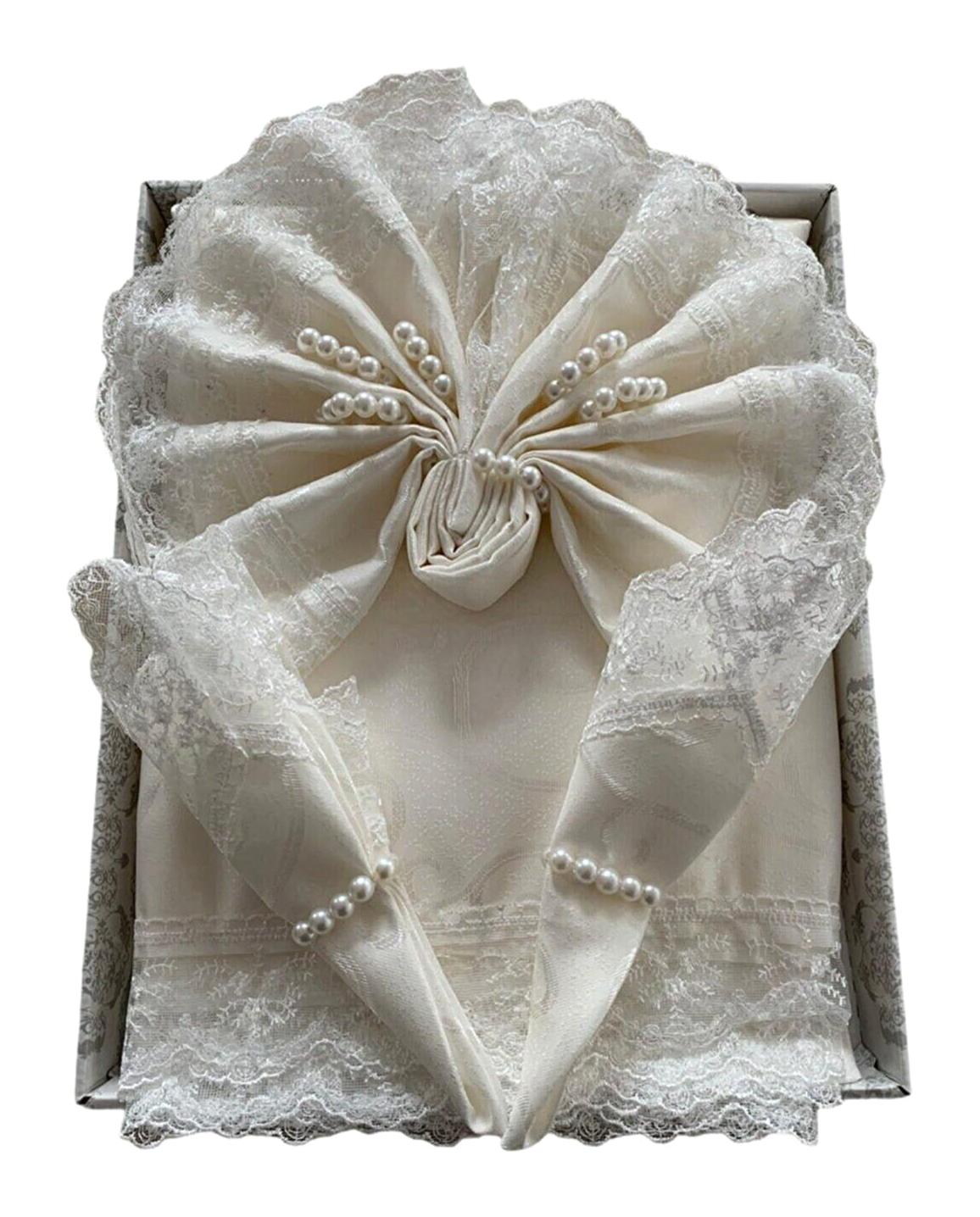 Ceyizza Polyester 160 x 220 cm Dertsiz Dikdörtgen Masa Örtüsü Krem
