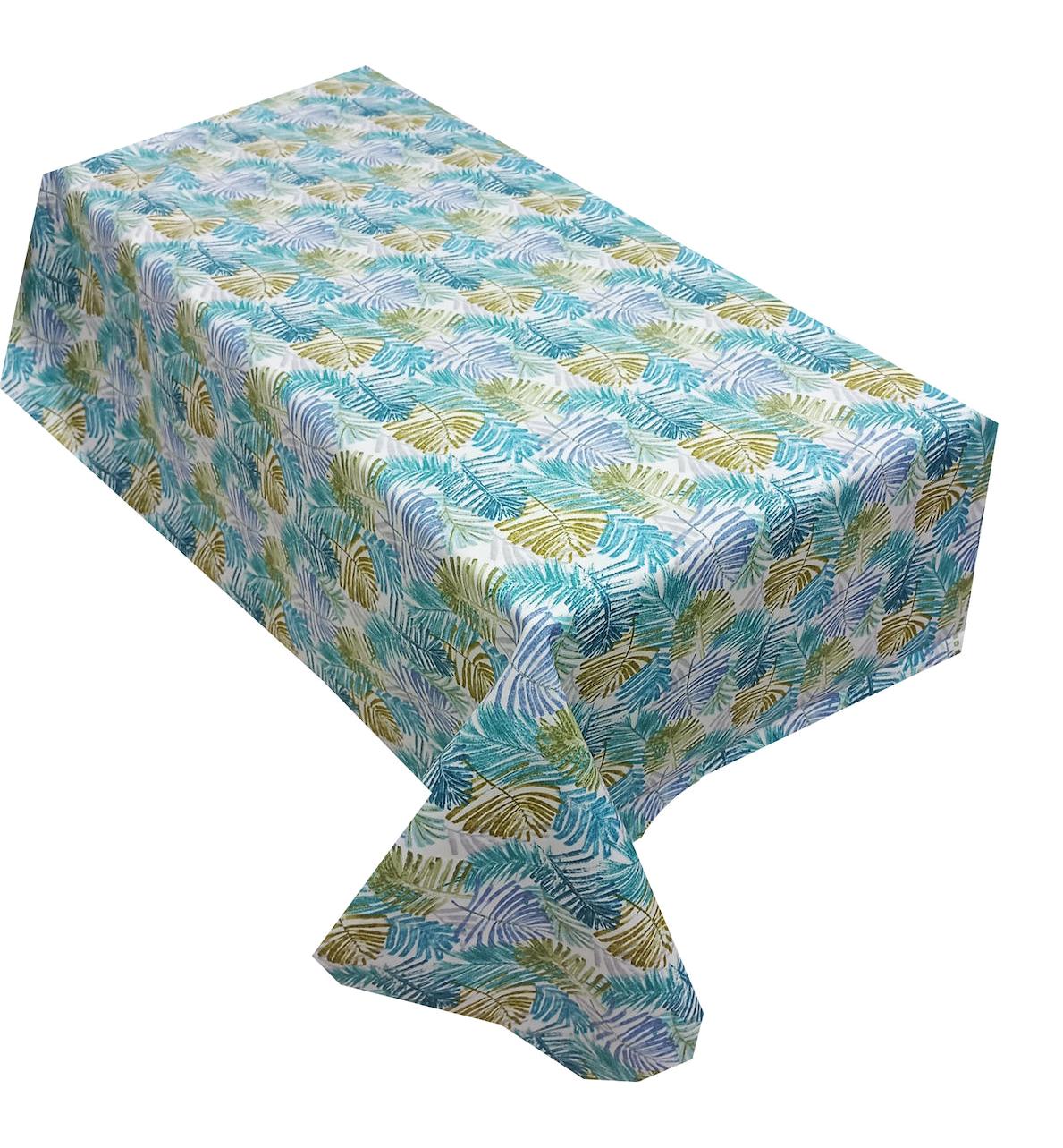 Ateşler Manifatura Pamuk 150 x 220 cm Dertsiz Dikdörtgen Masa Örtüsü Mavi-Yeşil