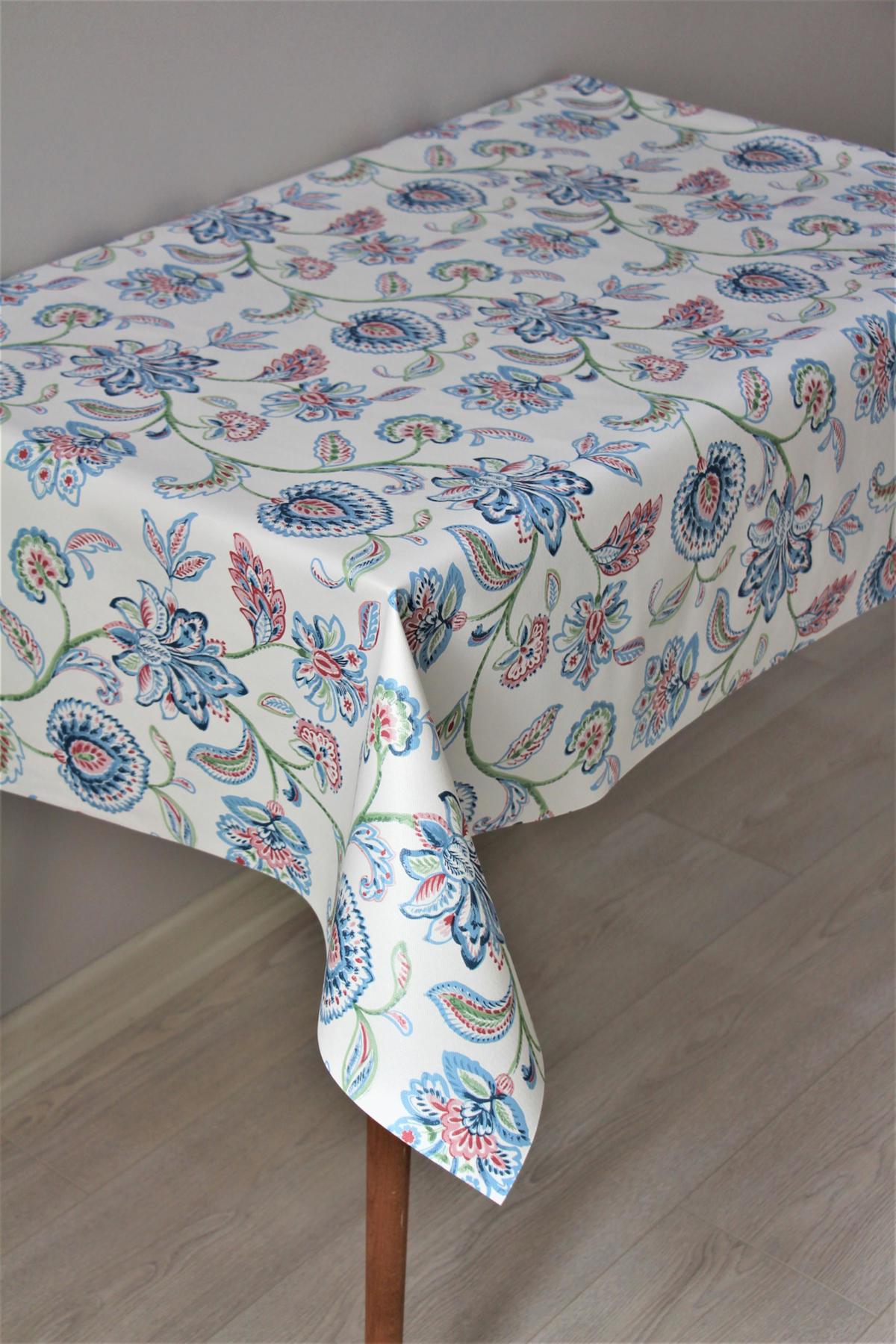 Dede Ev Tekstil PVC 140 x 300 cm Dikdörtgen Masa Örtüsü Mavi
