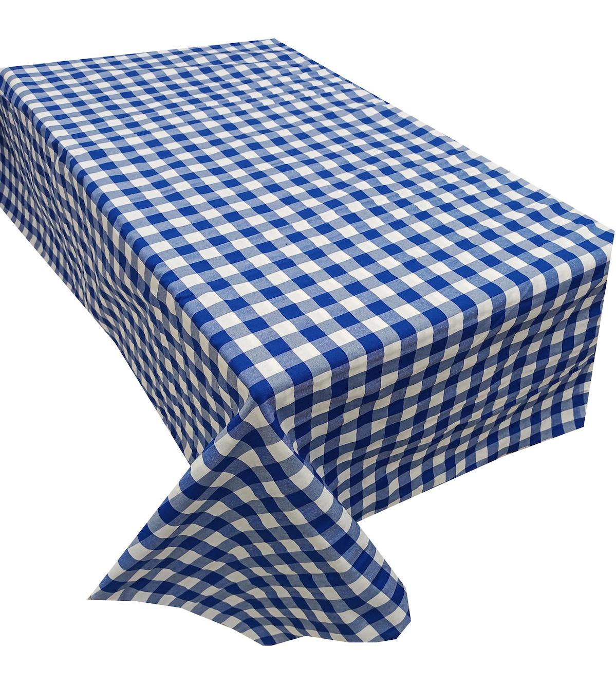 Ateşler Manifatura Pamuk-Polyester 170 x 170 cm Dertsiz Dikdörtgen Masa Örtüsü Mavi