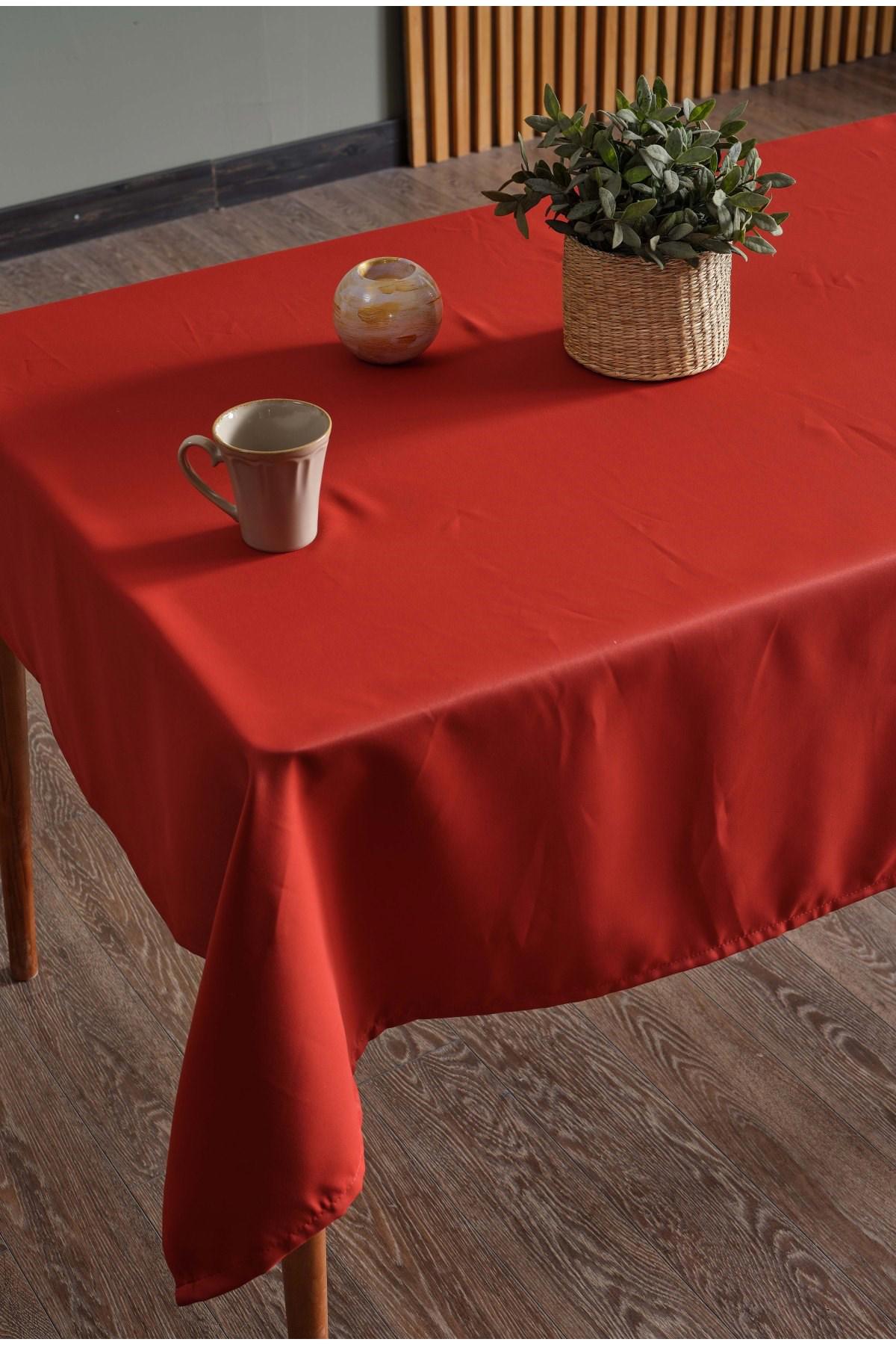 Miabella Home Saten 140 x 110 cm Masa Örtüsü Kırmızı