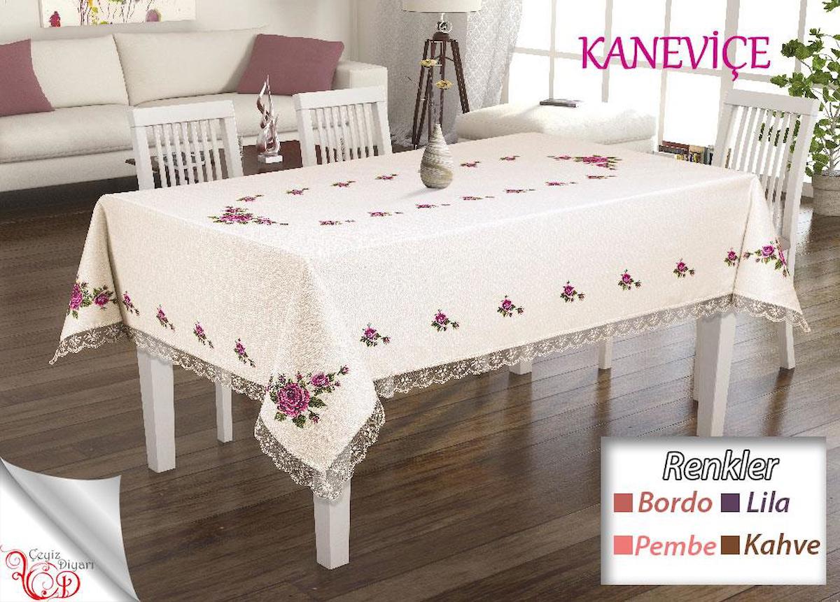 Çeyiz Diyarı Polyester 160 x 220 cm Dertsiz Dikdörtgen Masa Örtüsü Bordo
