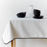 Metinev Saten 60 x 120 cm Dikdörtgen Masa Örtüsü Beyaz