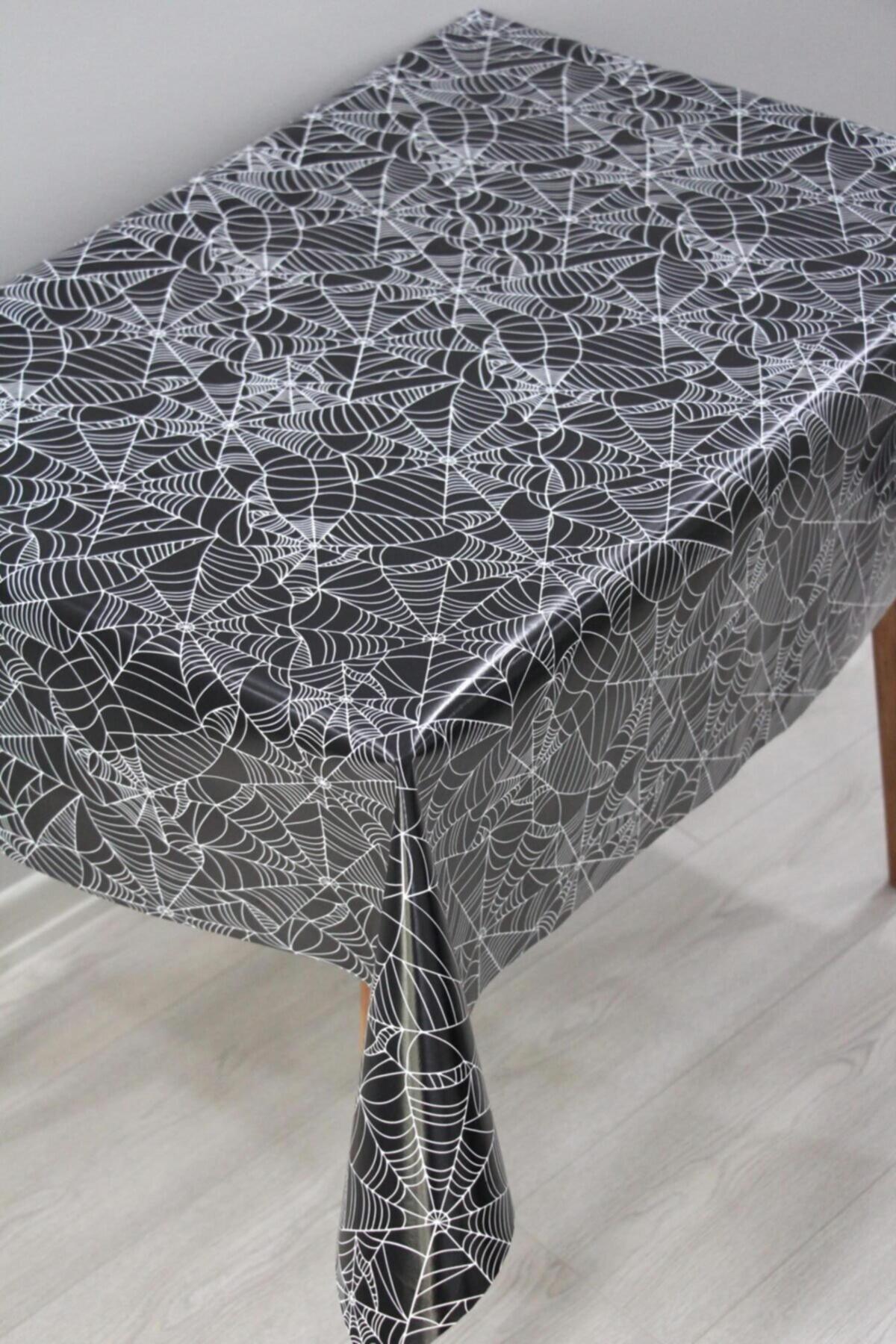 Dede Ev Tekstil PVC 130 x 160 cm Dikdörtgen Masa Örtüsü Siyah