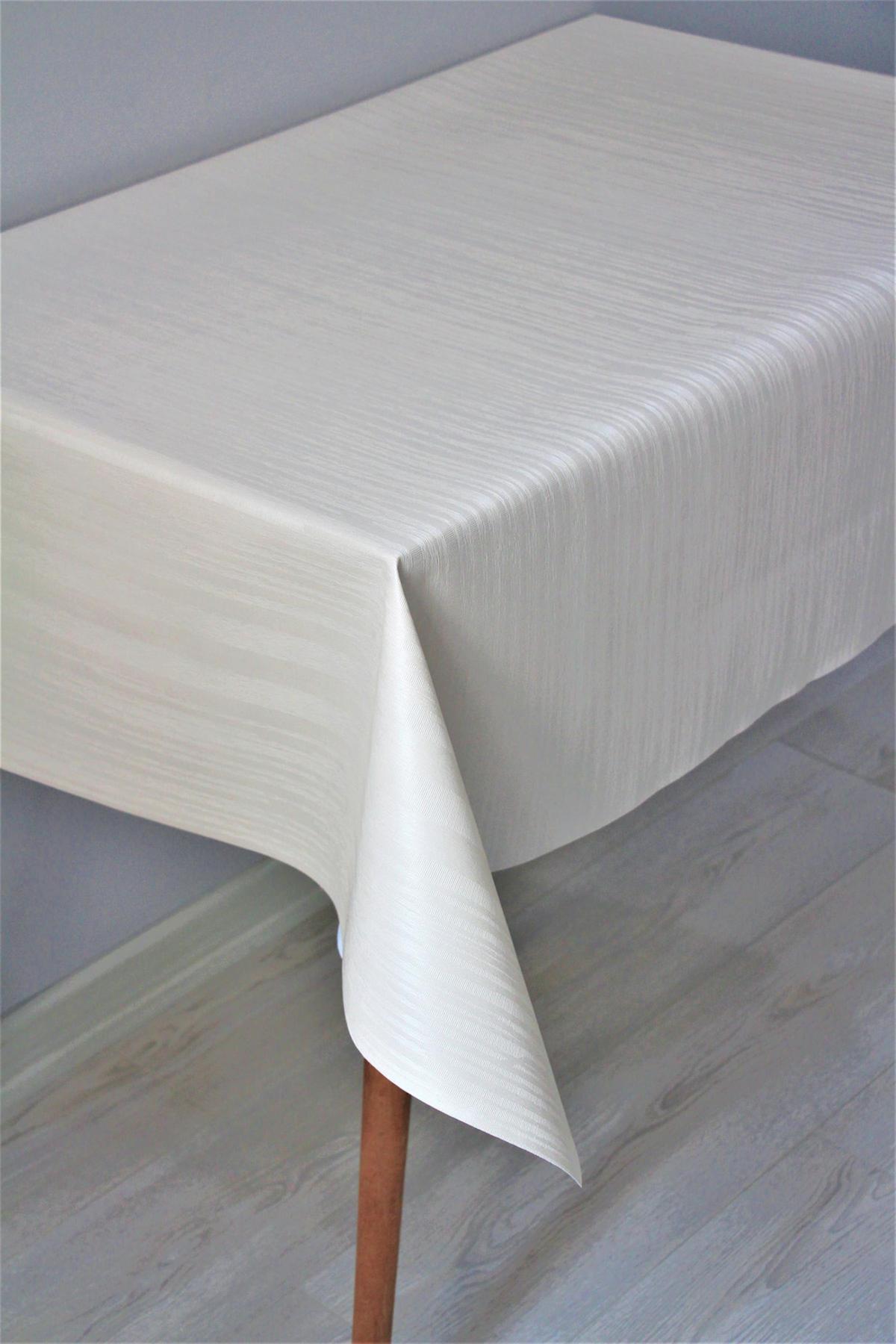 Dede Ev Tekstil PVC 115 x 140 cm Dertsiz Dikdörtgen Masa Örtüsü Bej