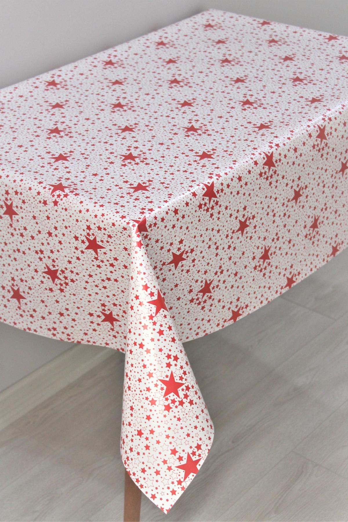 Dede Ev Tekstil PVC 140 x 220 cm Dertsiz Dikdörtgen Masa Örtüsü Kırmızı