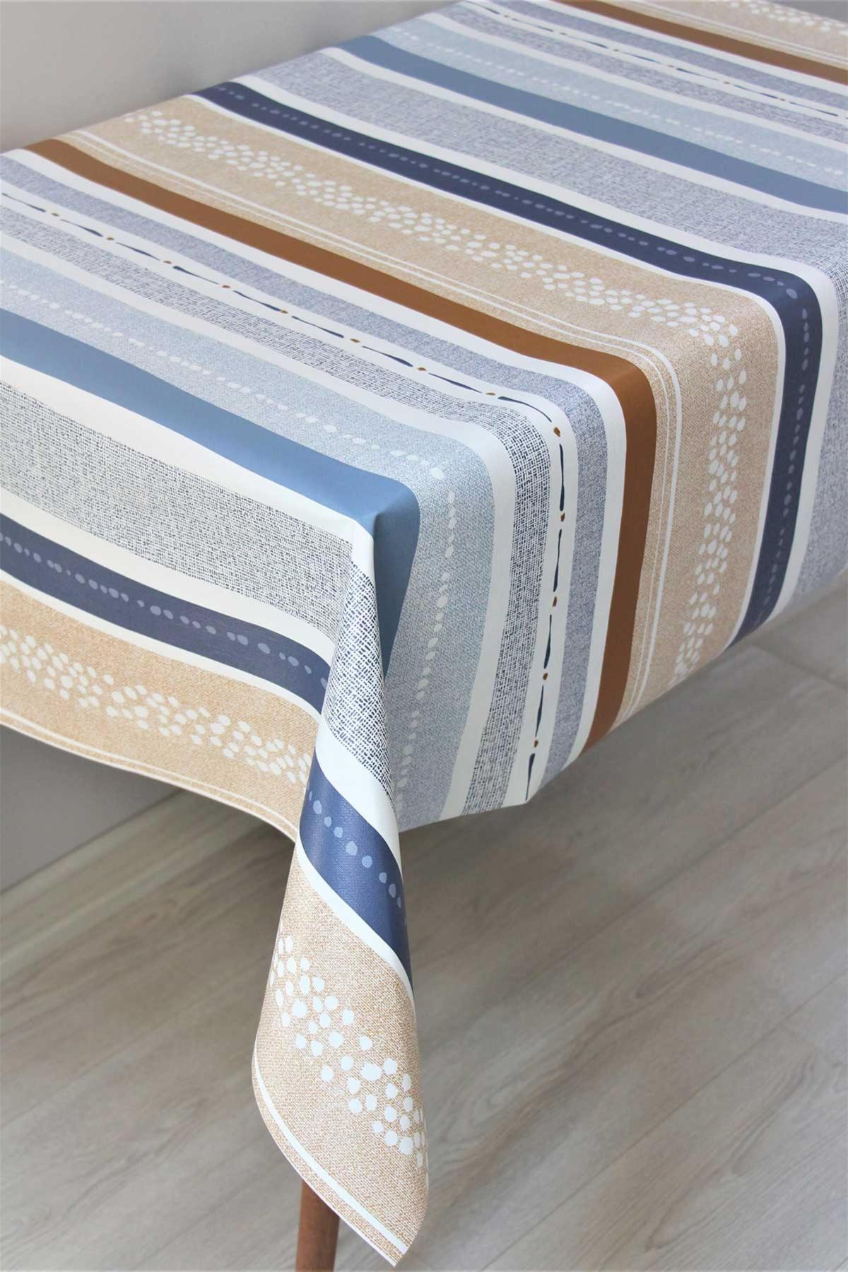Dede Ev Tekstil PVC 140 x 140 cm Kare Masa Örtüsü Mavi