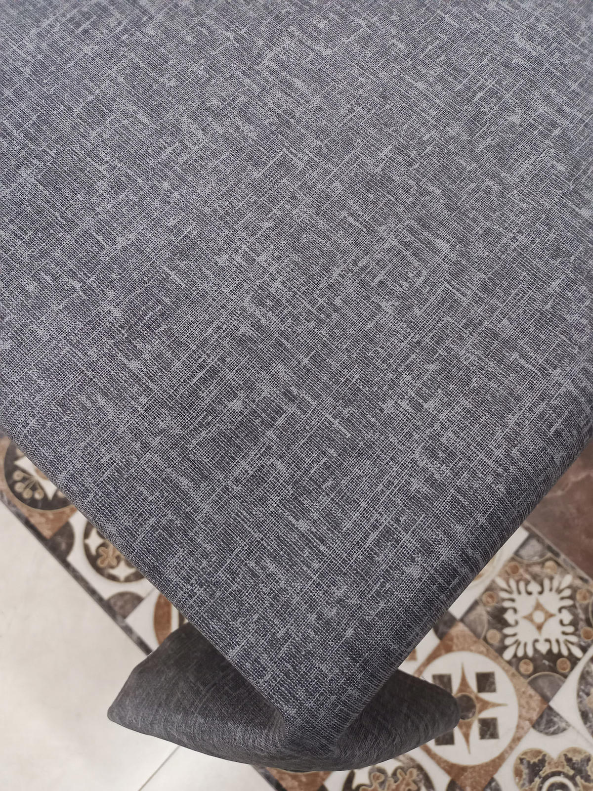 Ateşler Manifatura Pamuk-Polyester 150 x 260 cm Dertsiz Dikdörtgen Masa Örtüsü Füme