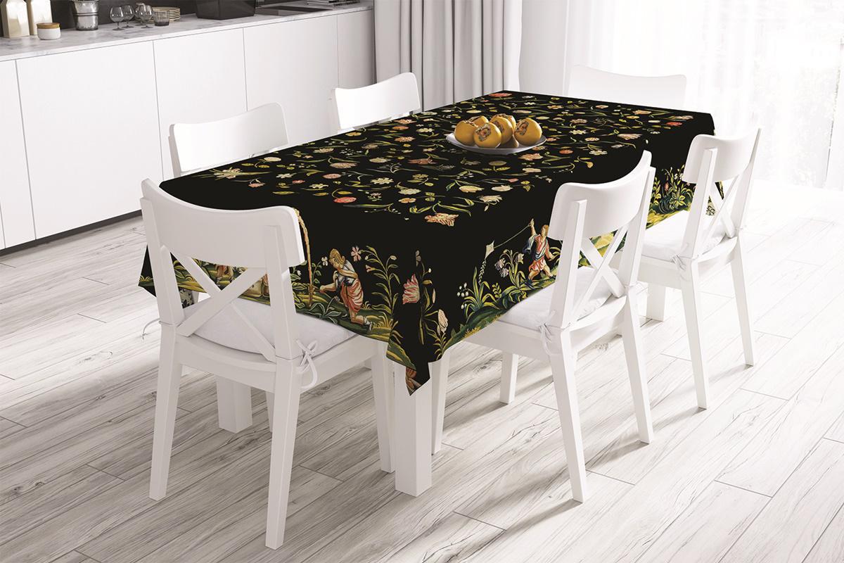 Adawal Keten 160 x 220 cm Dikdörtgen Masa Örtüsü Siyah