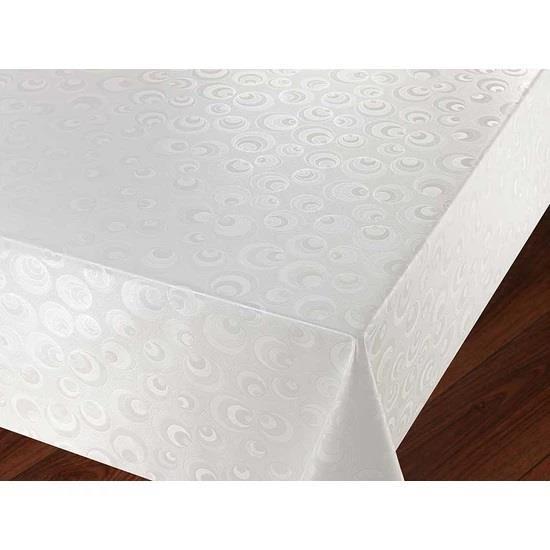 Dede Ev Tekstil PVC 100 x 160 cm Dikdörtgen Masa Örtüsü Beyaz