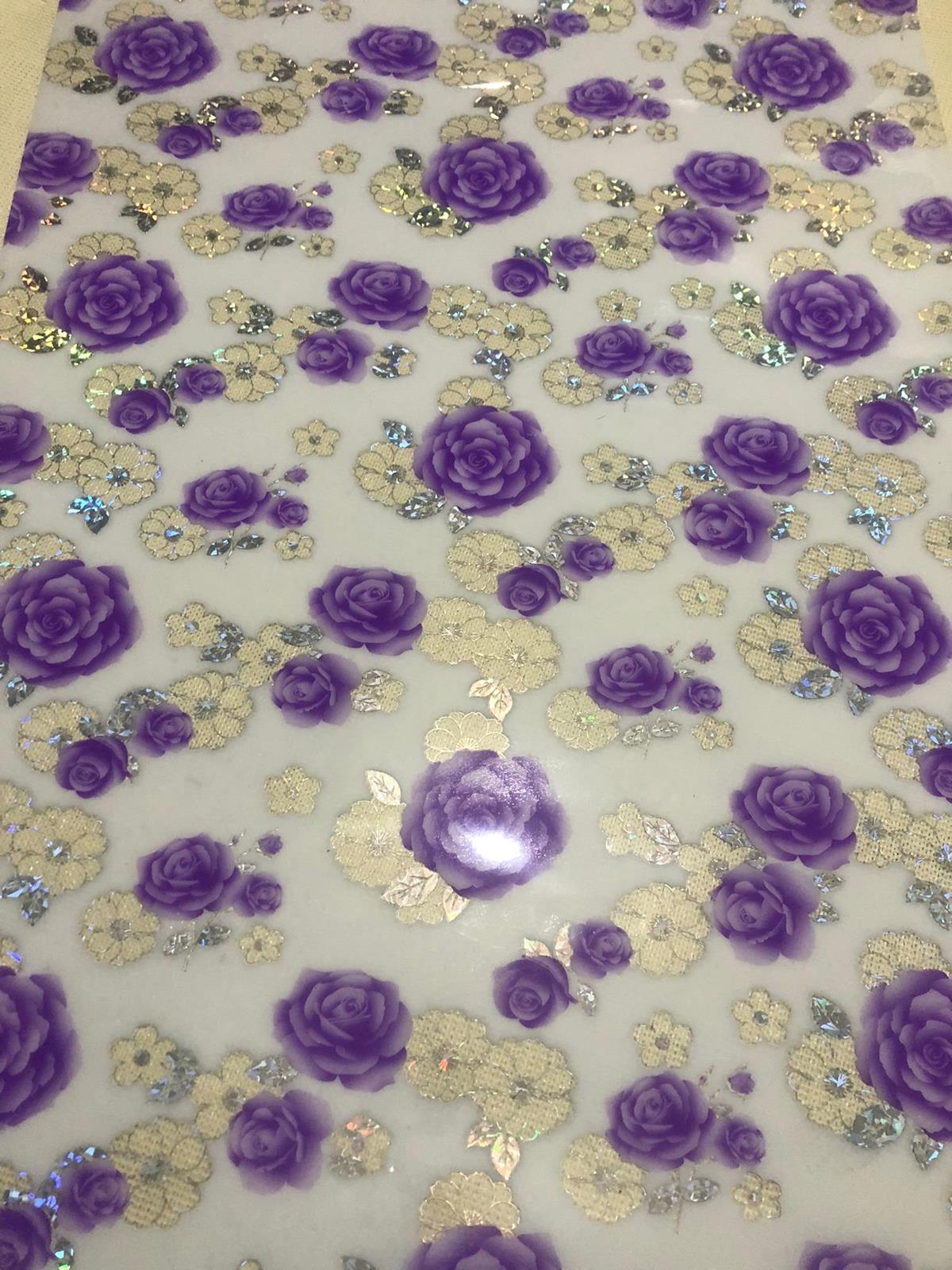 Polset PVC 80 x 100 cm Dikdörtgen Şeffaf Masa Örtüsü Mor
