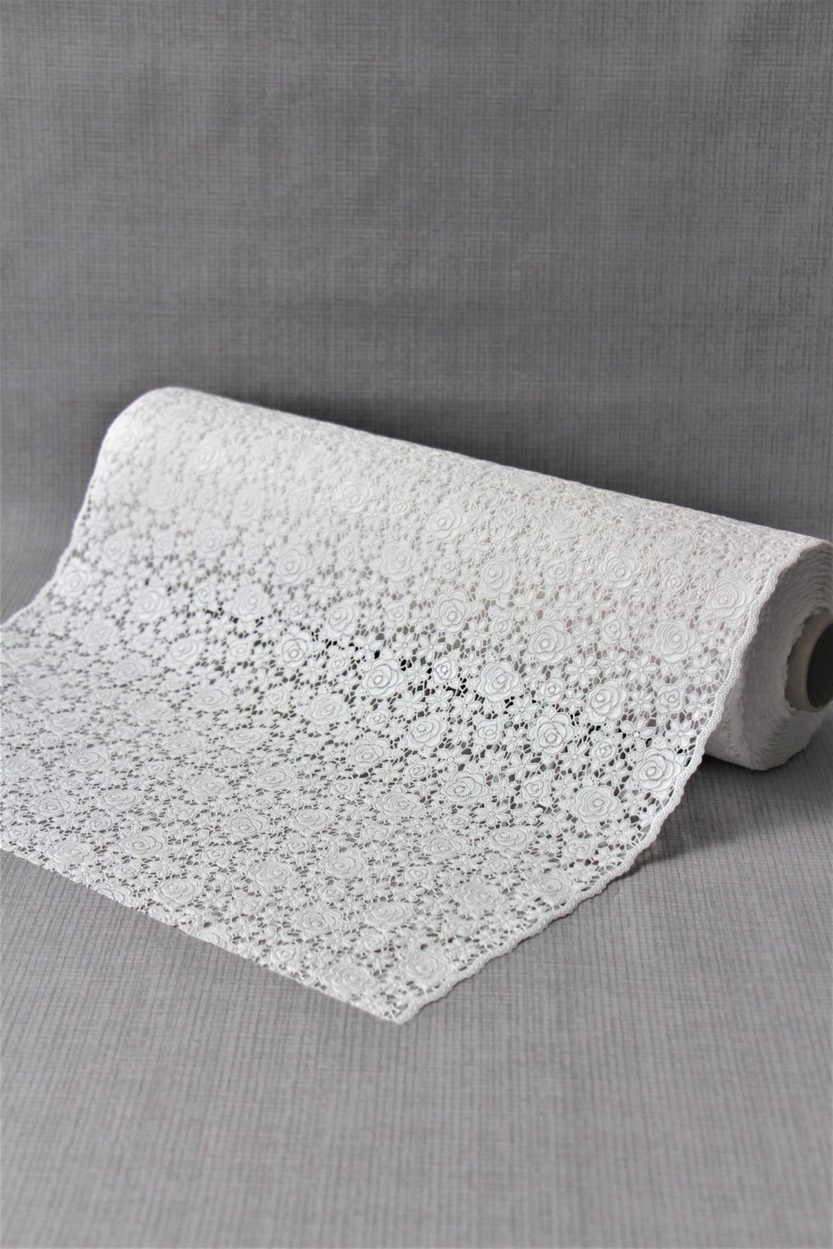 Dede Ev Tekstil PVC 50 x 1000 cm Masa Örtüsü Beyaz