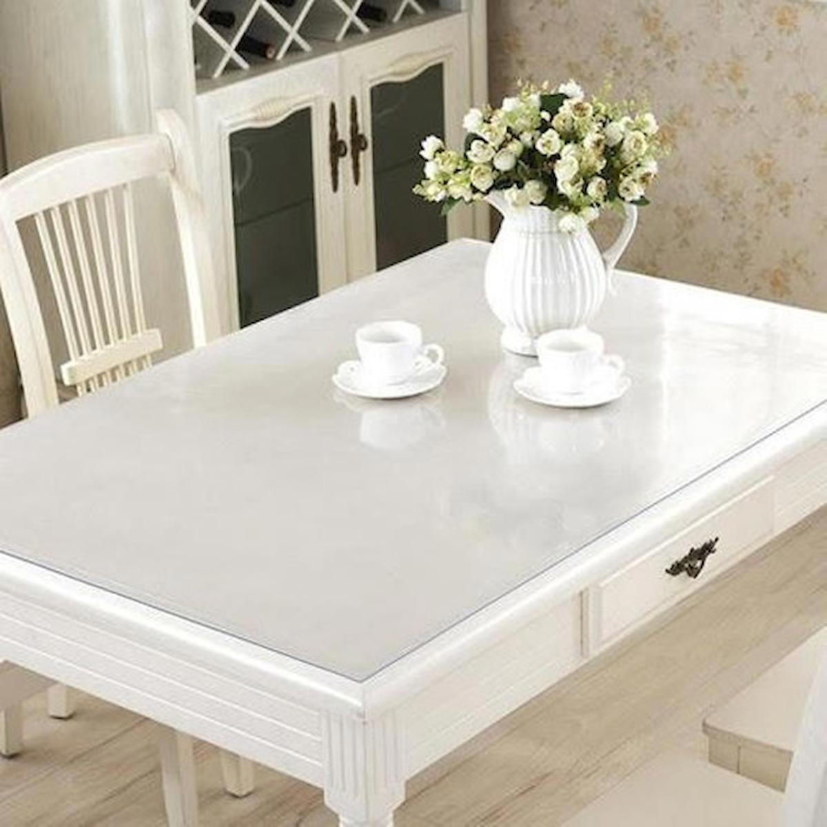 Güçlü PVC 150 x 300 cm Dikdörtgen Şeffaf Masa Örtüsü