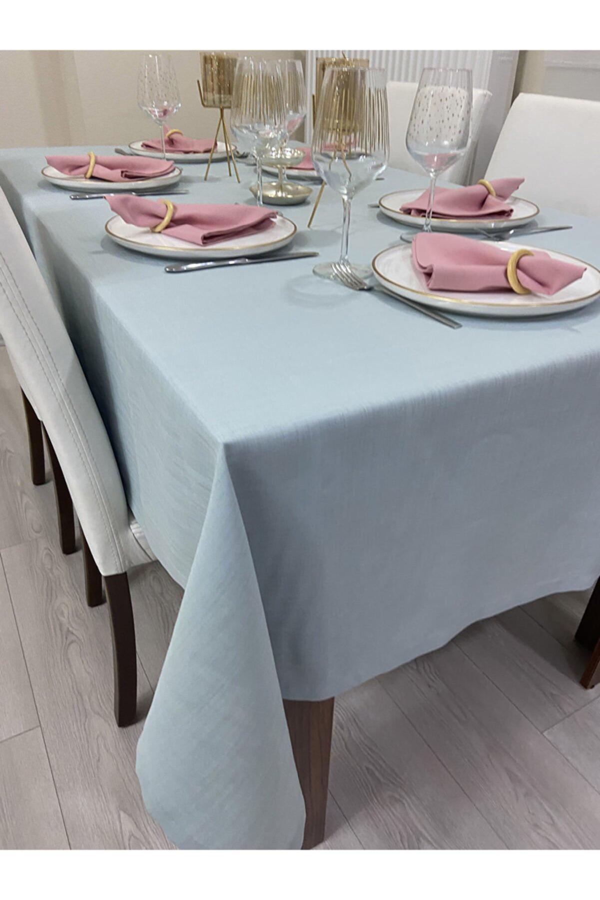 Zeren Home Polyester 140 x 200 cm Dertsiz Dikdörtgen Masa Örtüsü Açık Mint