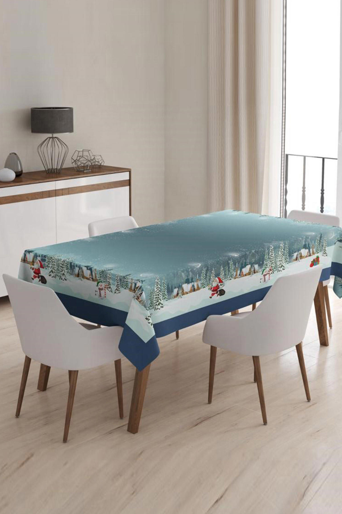 Depomaxx Polyester 160 x 220 cm Dertsiz Dikdörtgen Masa Örtüsü Koyu Turkuaz