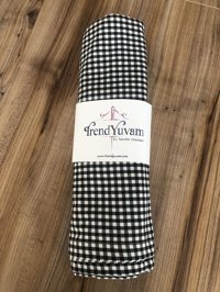 Trendyuvam Ev Tekstili Pamuk-Polyester 160 x 220 cm Dertsiz Kare Masa Örtüsü Siyah