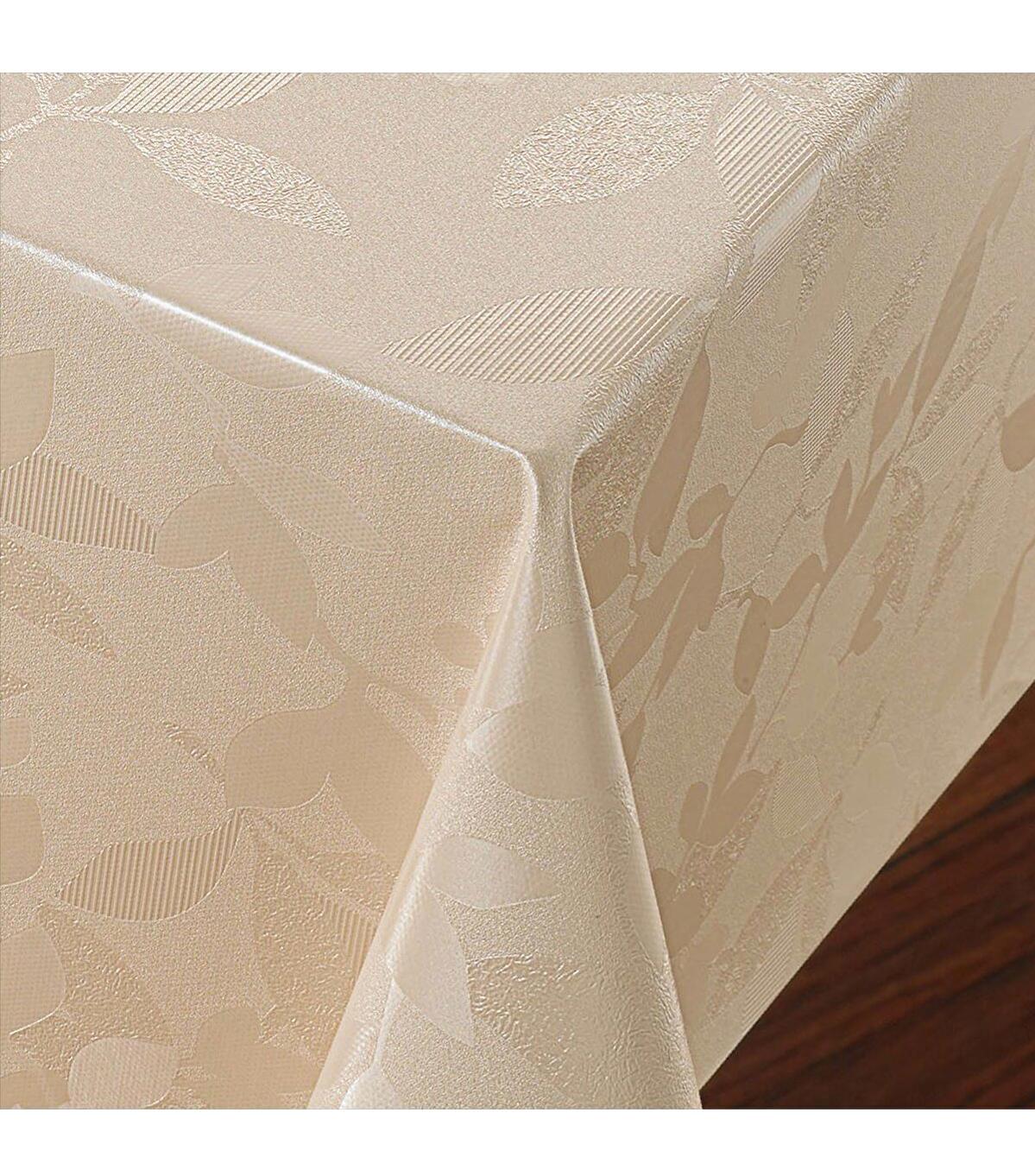 Fantastik PVC 140 x 140 cm Dikdörtgen Masa Örtüsü Bej