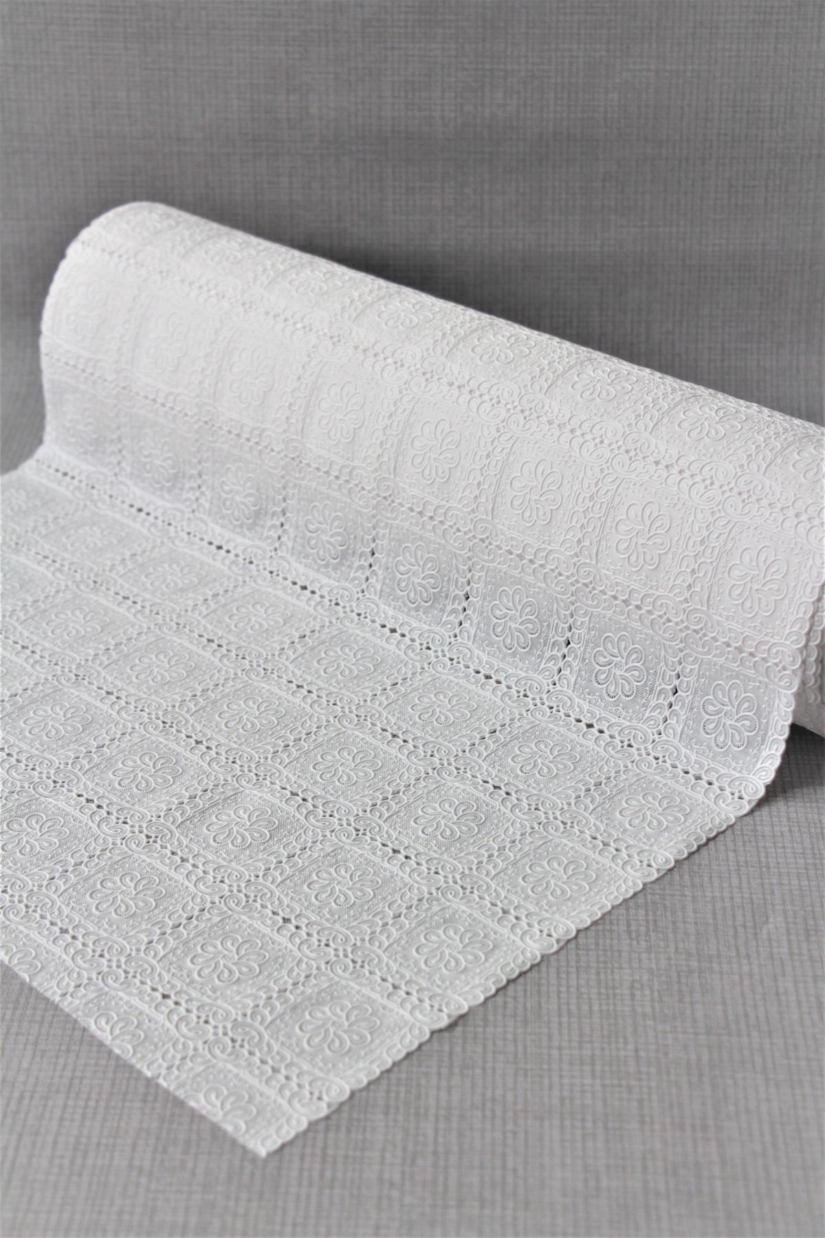 Dede Ev Tekstil PVC 50 x 500 cm Masa Örtüsü Beyaz