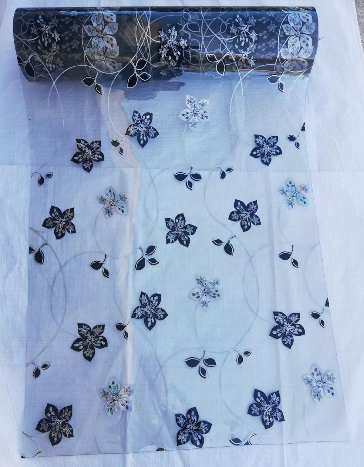 Polset PVC 100 x 130 cm Dikdörtgen Şeffaf Masa Örtüsü Siyah