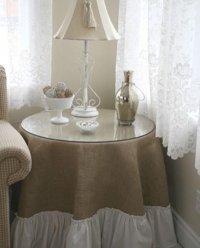 Metinev Keten 130 x 130 cm Yuvarlak Masa Örtüsü Bej
