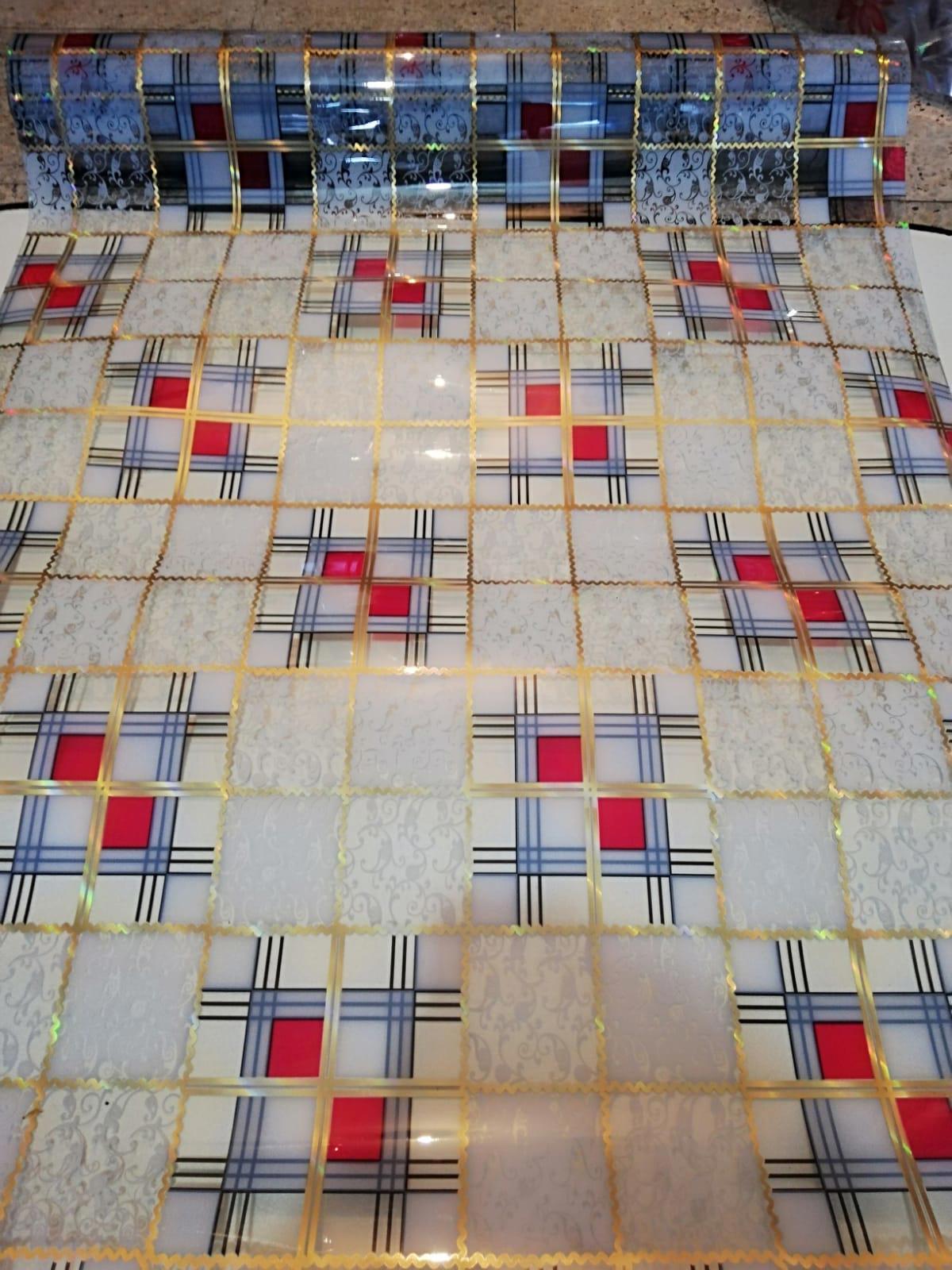 Polset PVC 100 x 120 cm Dikdörtgen Şeffaf Masa Örtüsü Gri