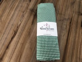 Trendyuvam Ev Tekstili Pamuk-Polyester 160 x 220 cm Dertsiz Kare Masa Örtüsü Yeşil