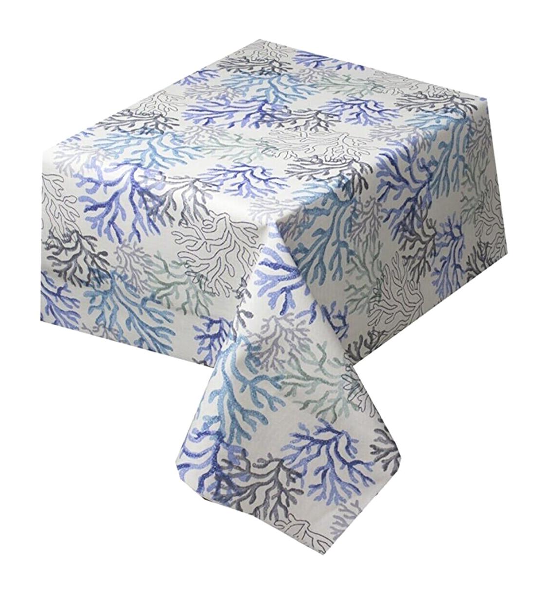 Zeren Home Pamuk 140 x 220 cm Dertsiz Dikdörtgen Masa Örtüsü Mavi