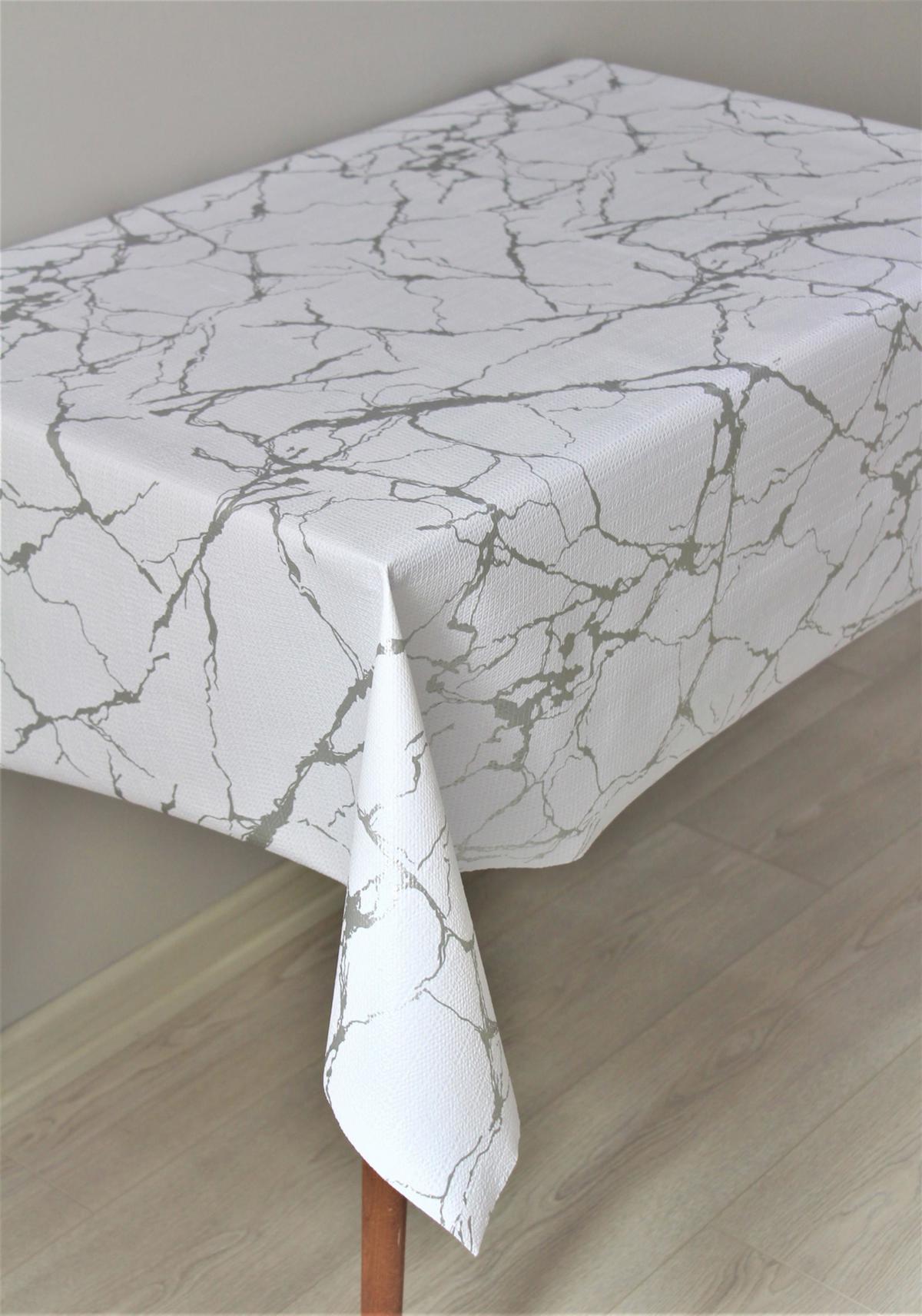 Dede Ev Tekstil PVC 140 x 180 cm Dertsiz Kare Şeffaf Masa Örtüsü Gri
