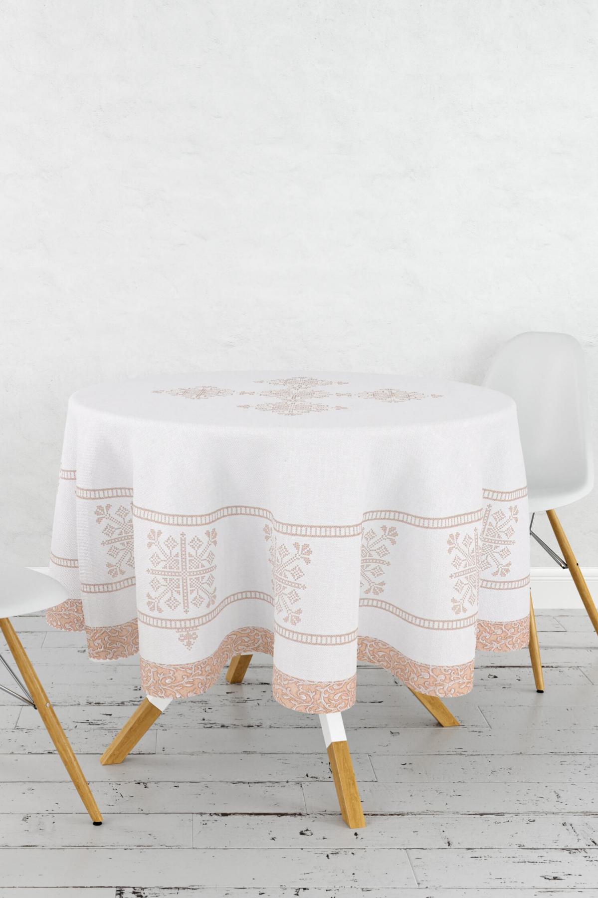 Favora Polyester 150 cm Dertsiz Yuvarlak Masa Örtüsü Vizon