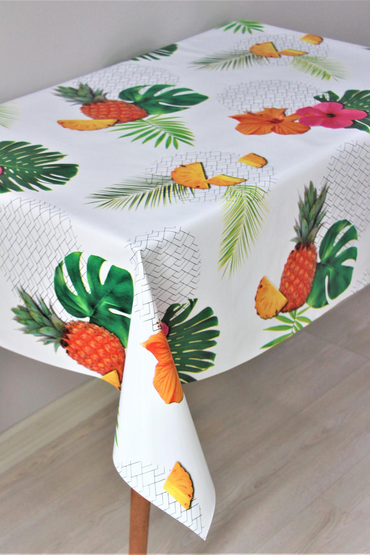 Dede Ev Tekstil PVC 140 x 220 cm Dertsiz Dikdörtgen Masa Örtüsü Beyaz