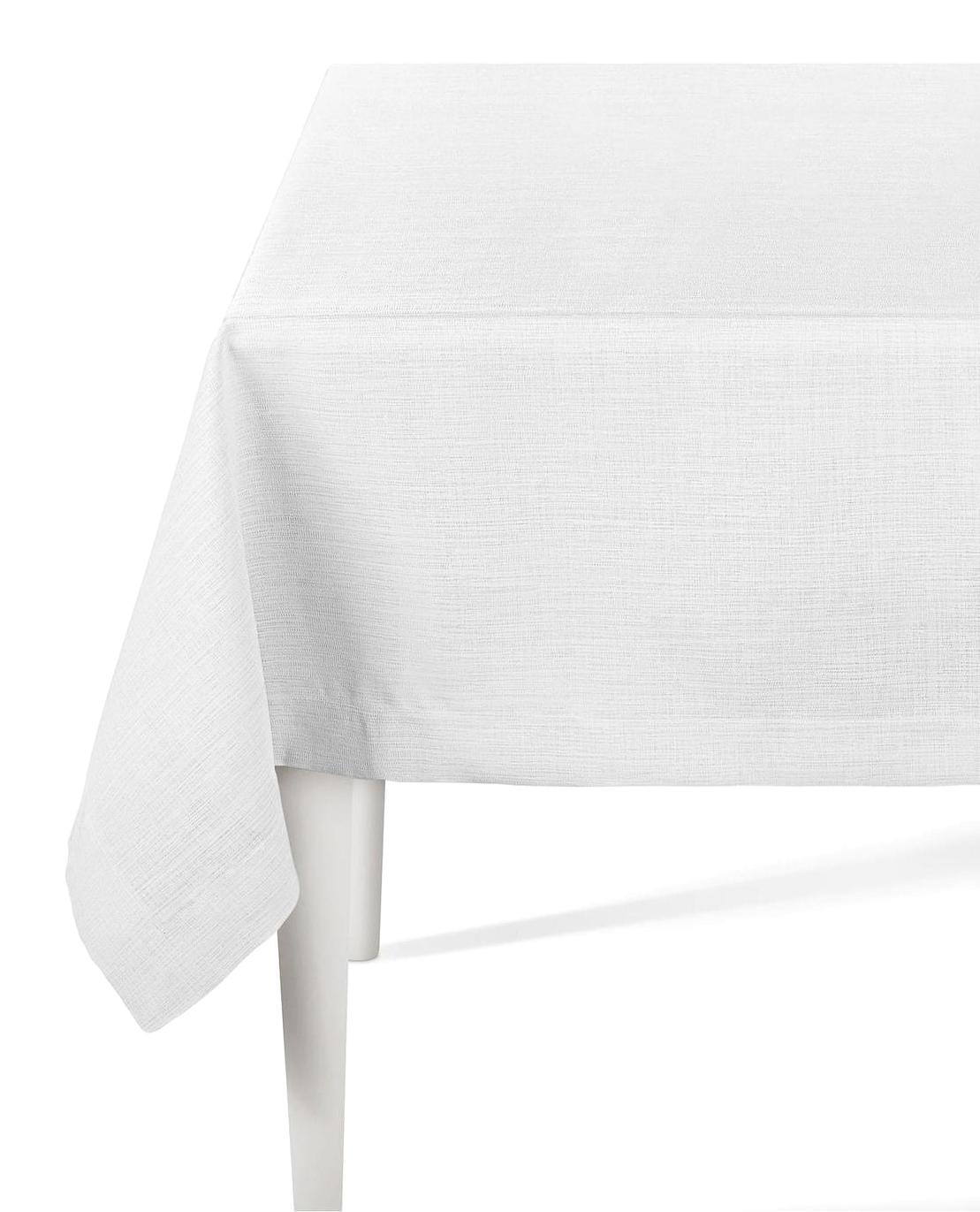 The Mia Polyester 150 x 230 cm Dikdörtgen Masa Örtüsü Beyaz