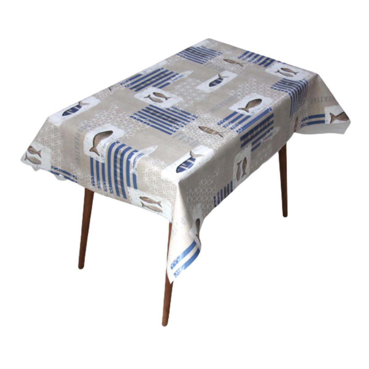 Dede Ev Tekstil PVC 140 x 220 cm Dertsiz Dikdörtgen Masa Örtüsü Gri-Mavi