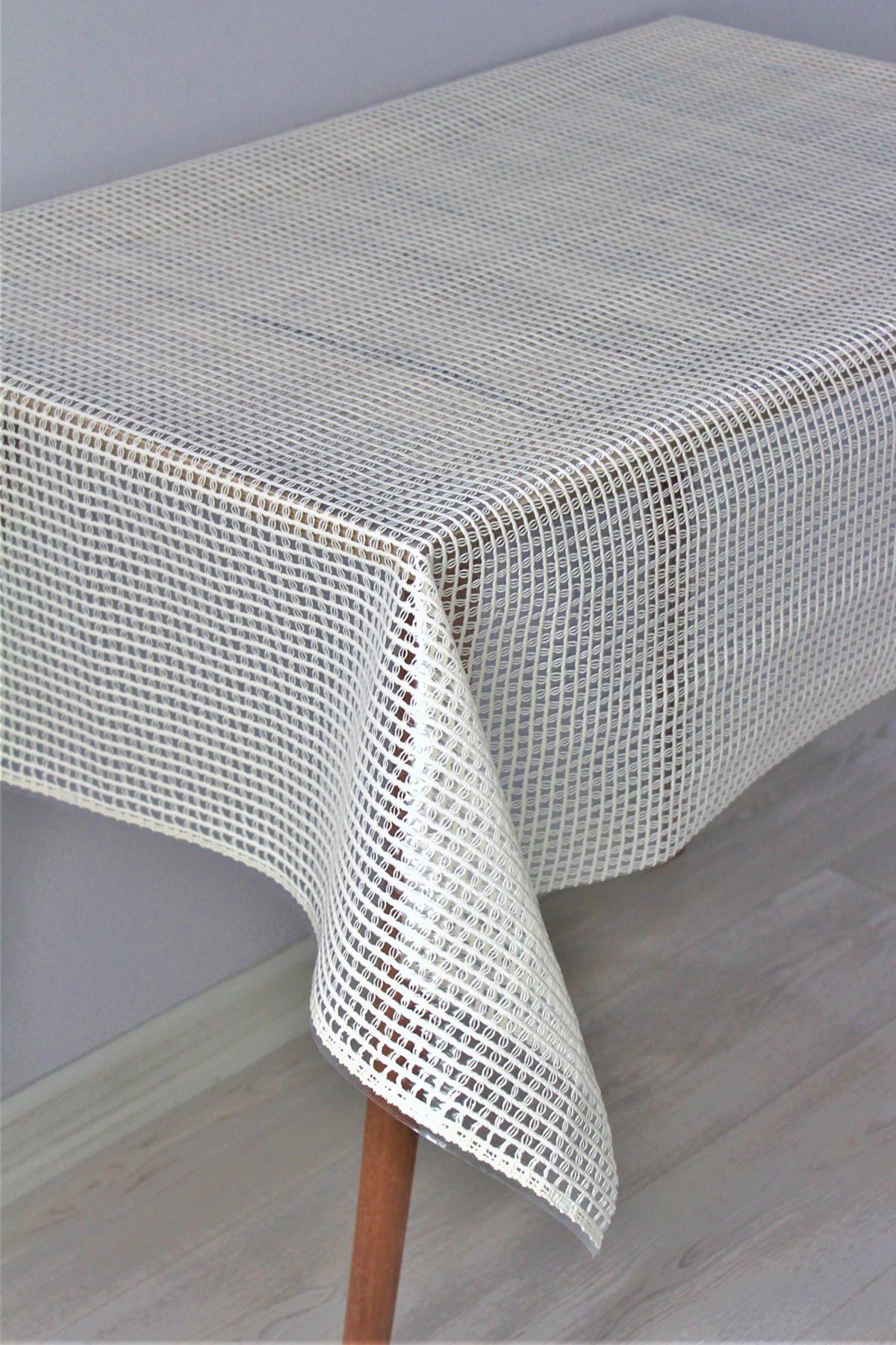 Dede Ev Tekstil Hasır 140 x 300 cm Dikdörtgen Şeffaf Masa Örtüsü