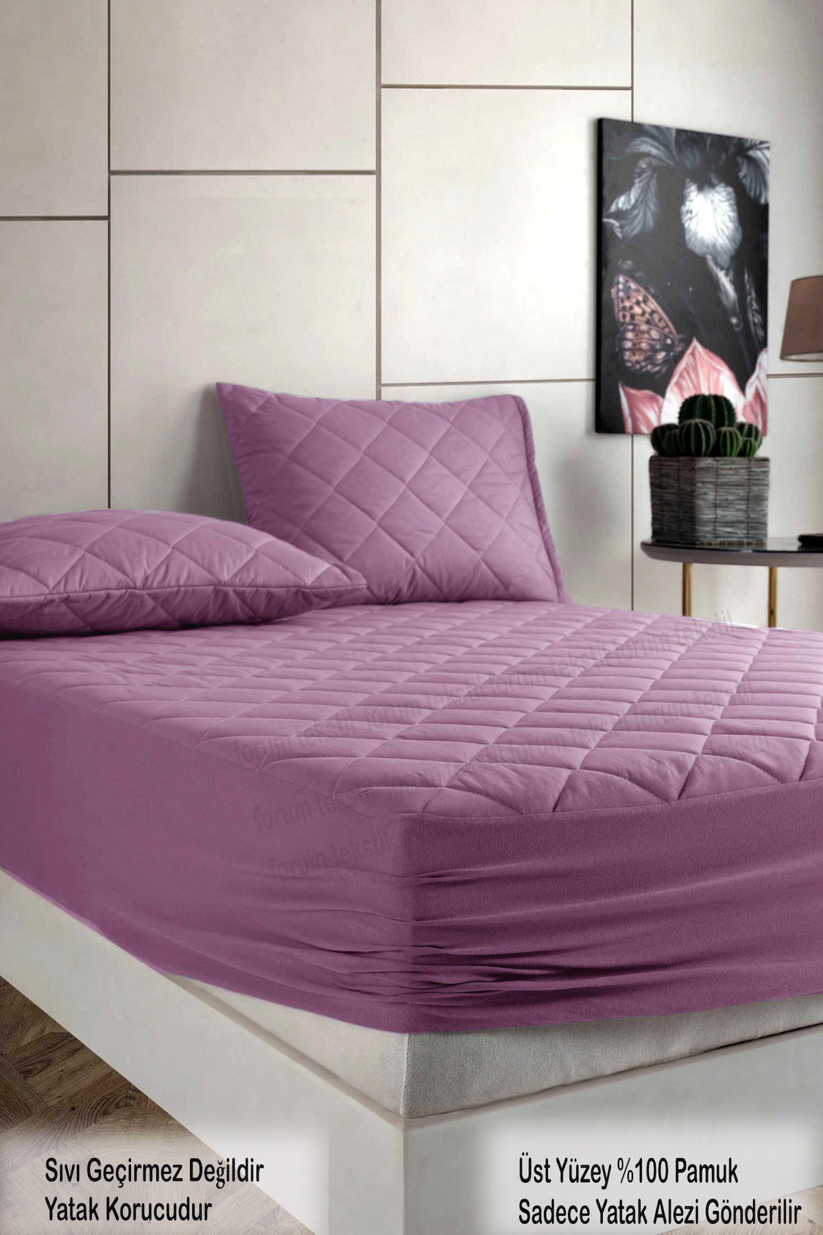 Formeya Pamuk Lastikli 150 x 200 cm Alez + 2 Adet Yastık Koruyucu